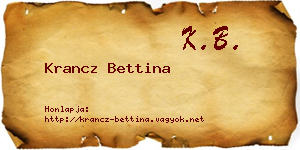Krancz Bettina névjegykártya